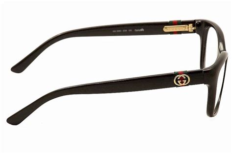 GUCCI GG Black Havana Textile Stripe Eyeglasses GG 3683 